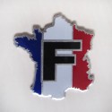 آرم فلزی برجسته نقشه فرانسه